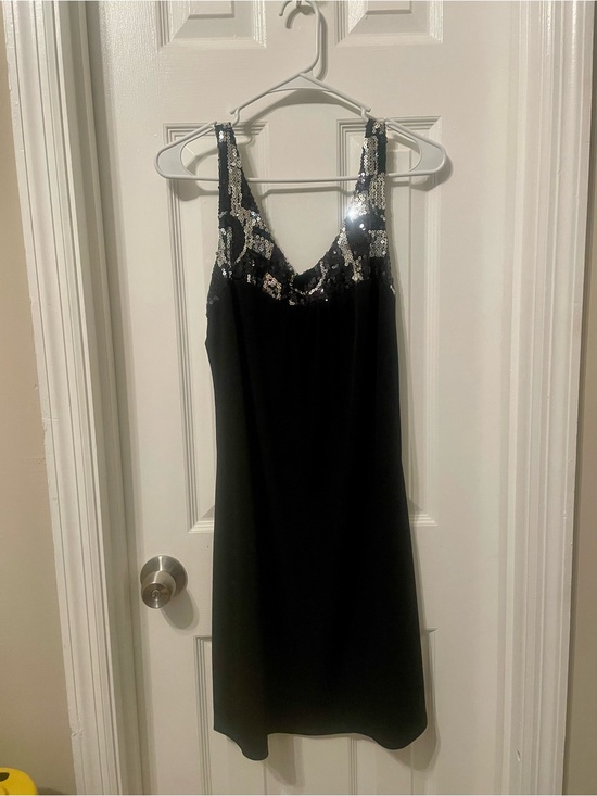 Johnathan Martin Dresses & Skirts - Black Sequin-Trim Slip Dress